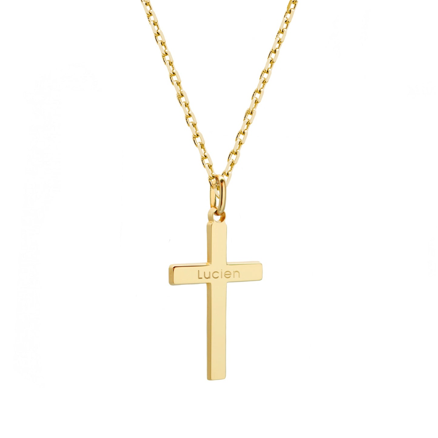 Collier personnalisé - croix - Plaqué or