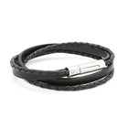 Bracelet cuir personnalisé - le mix noir - Acier inoxydable