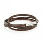 Bracelet cuir personnalisé - le mix marron - Acier inoxydable