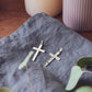 Personalized pendant - hammered cross - Silver