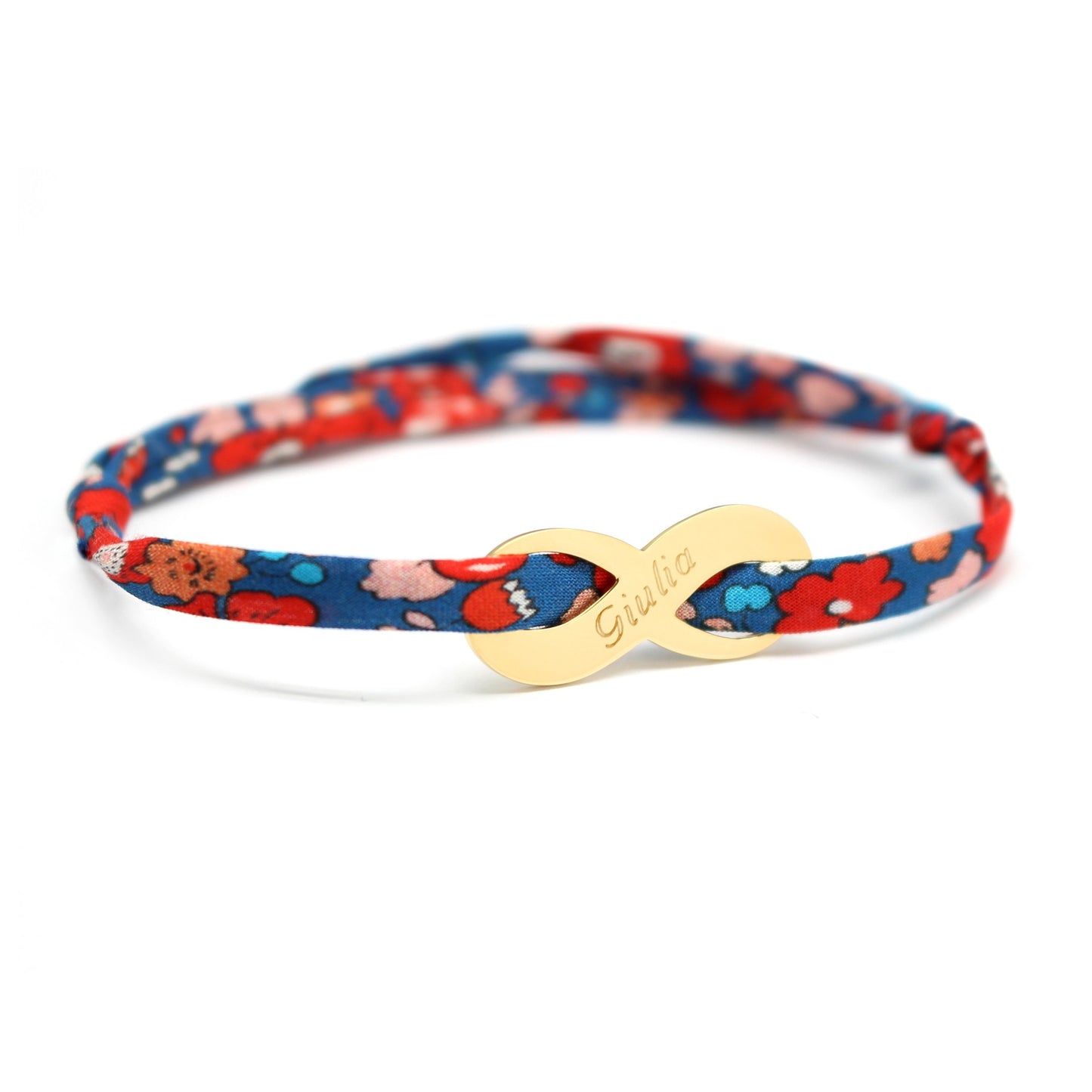Pulsera personalizada de cordón Liberty - infinito - Baño de oro