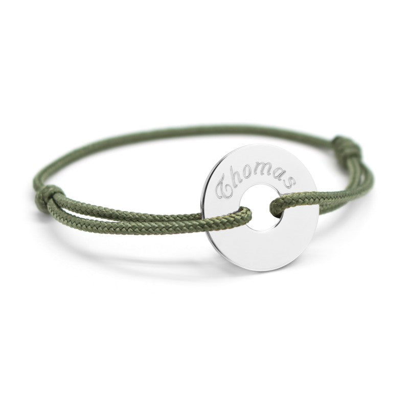 Pulsera de cordón personalizada - Petite chérie - Plata