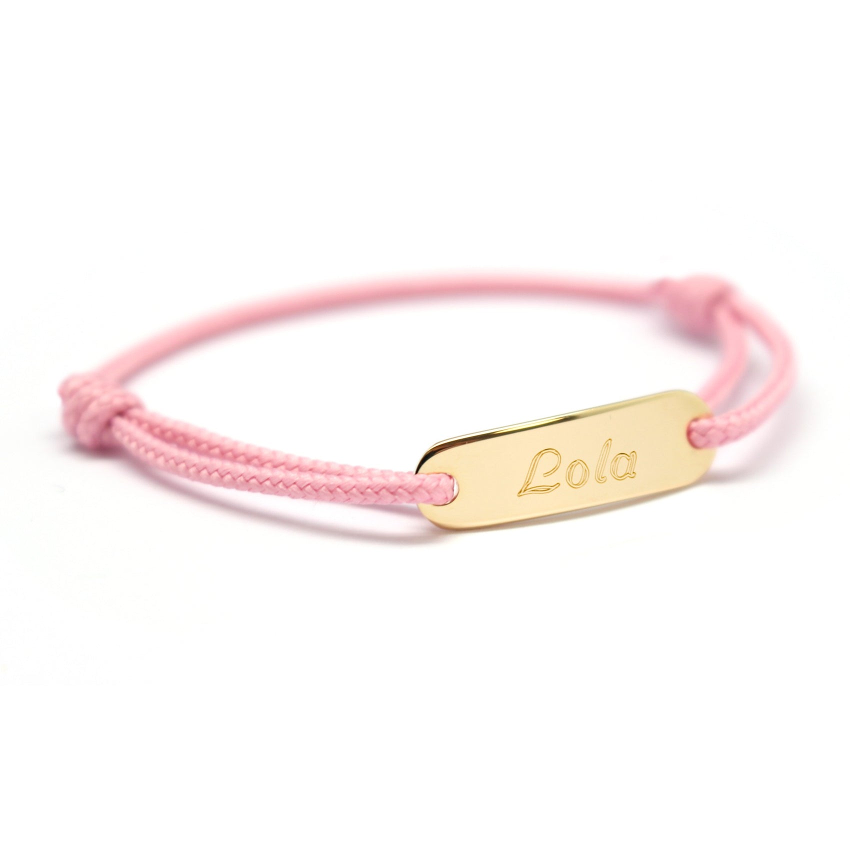 Gourmette cordon enfant personnalisée - Plaqué or