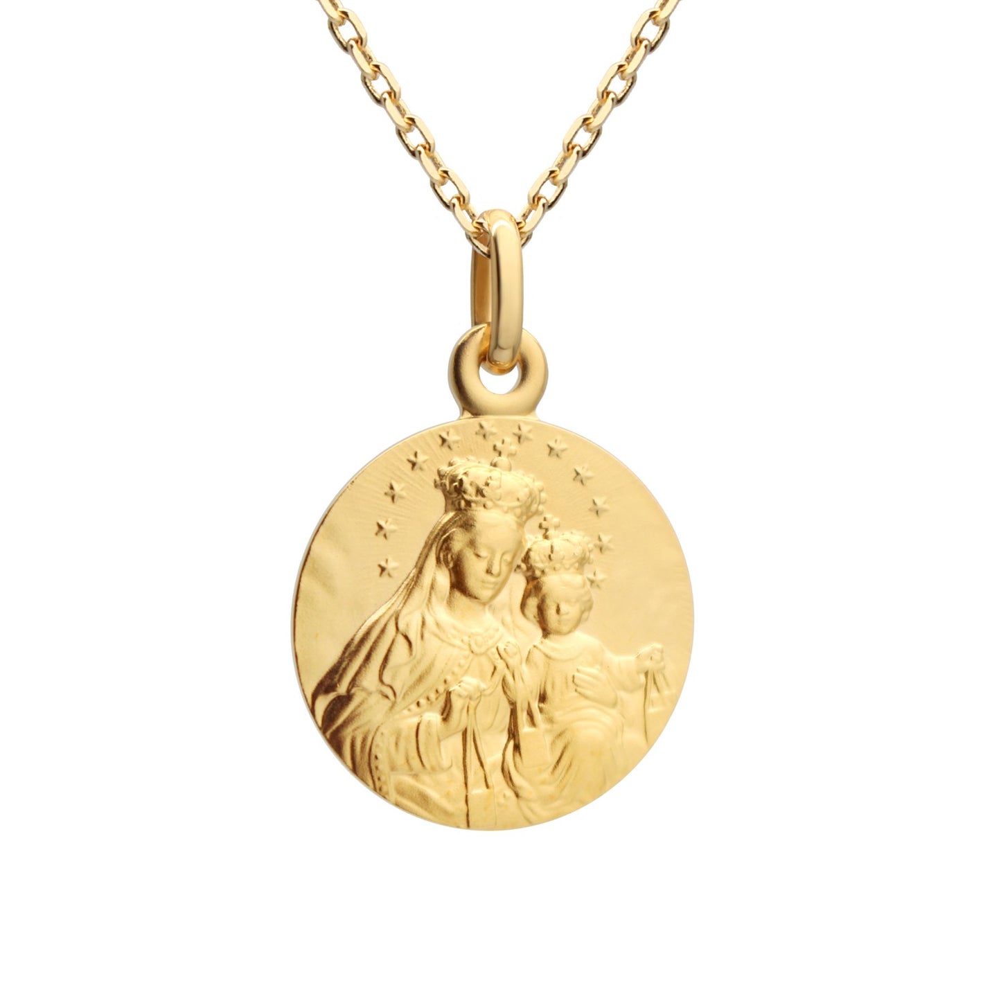 Collier personnalisé - Médaille Vierge Mont Carmel - Plaqué or