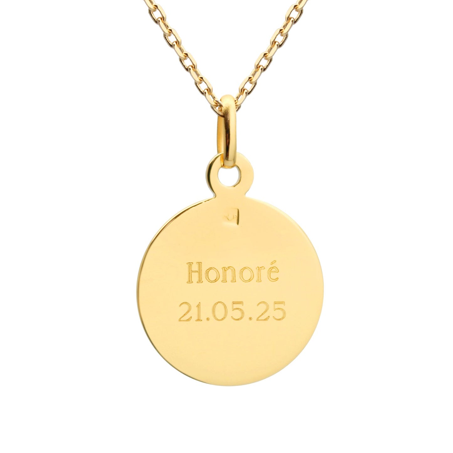 Collier personnalisé - Médaille Vierge Ave Maria en prière - Plaqué or