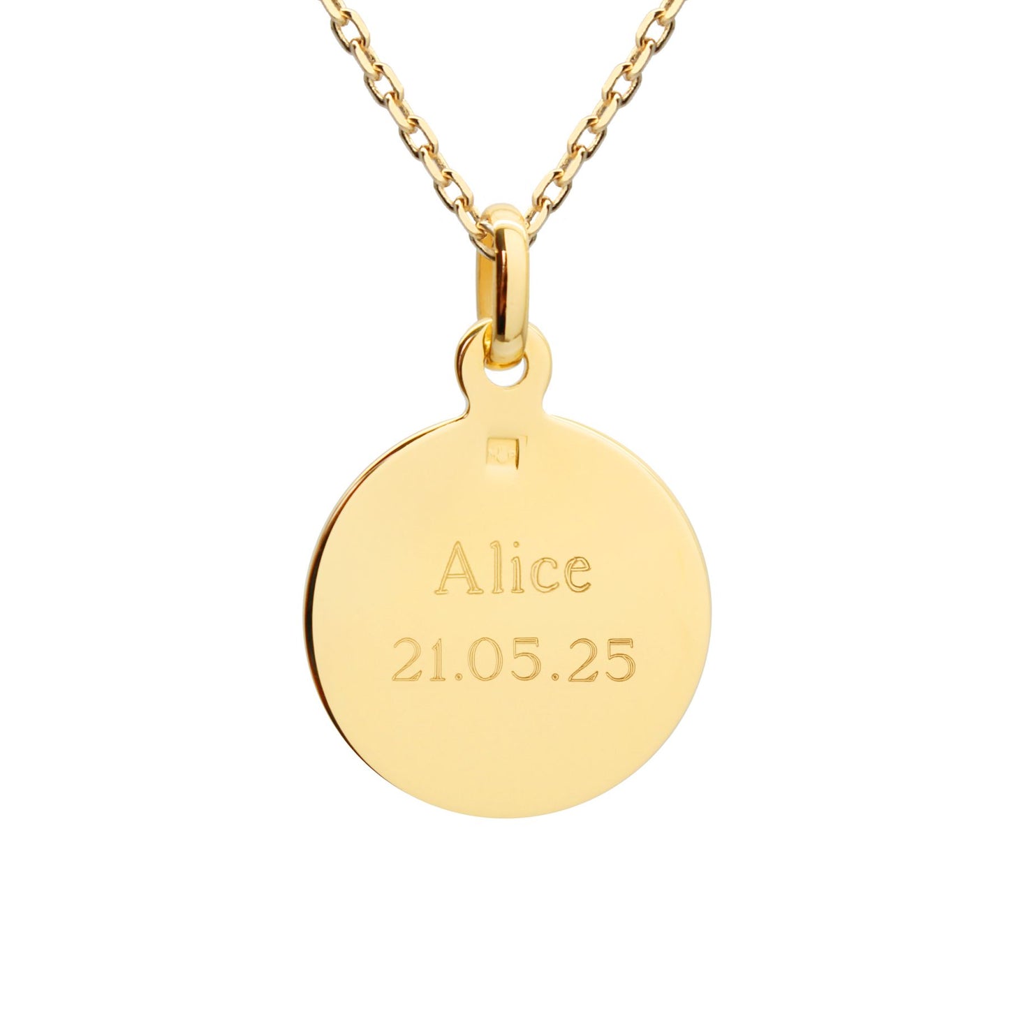 Collier personnalisé - Médaille Vierge Ave Maria - Plaqué or