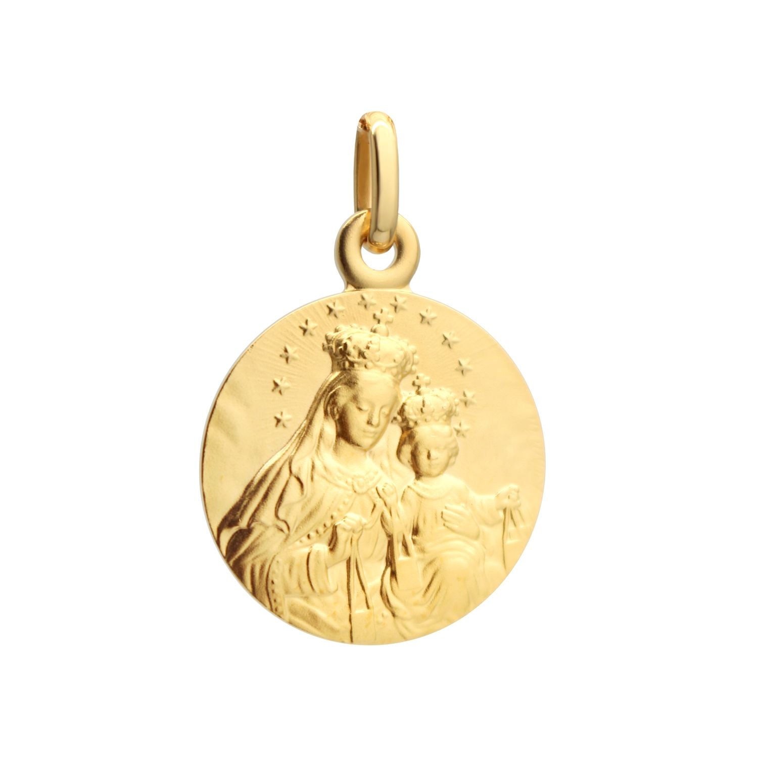 Pendentif personnalisé - Médaille Vierge Mont Carmel - Plaqué or
