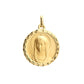 Personalized pendant - Virgin Mary medal with chiseled outline - Gold plated