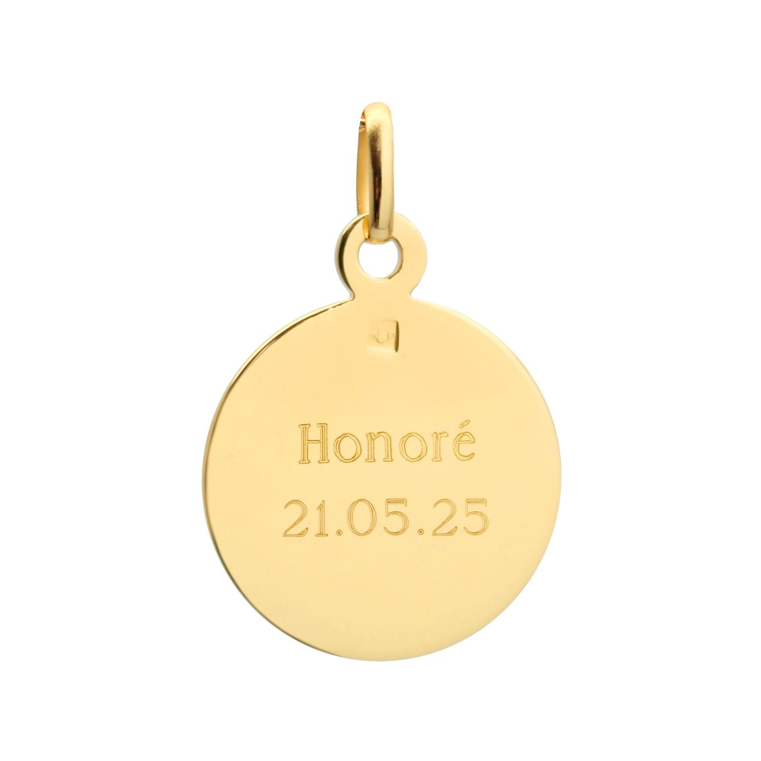 Pendentif personnalisé - Médaille Vierge Ave Maria en prière - Plaqué or