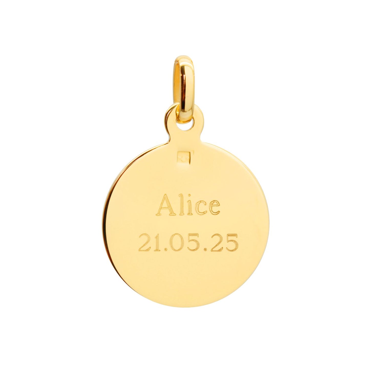 Pendentif personnalisé - Médaille Vierge Ave Maria - Plaqué or