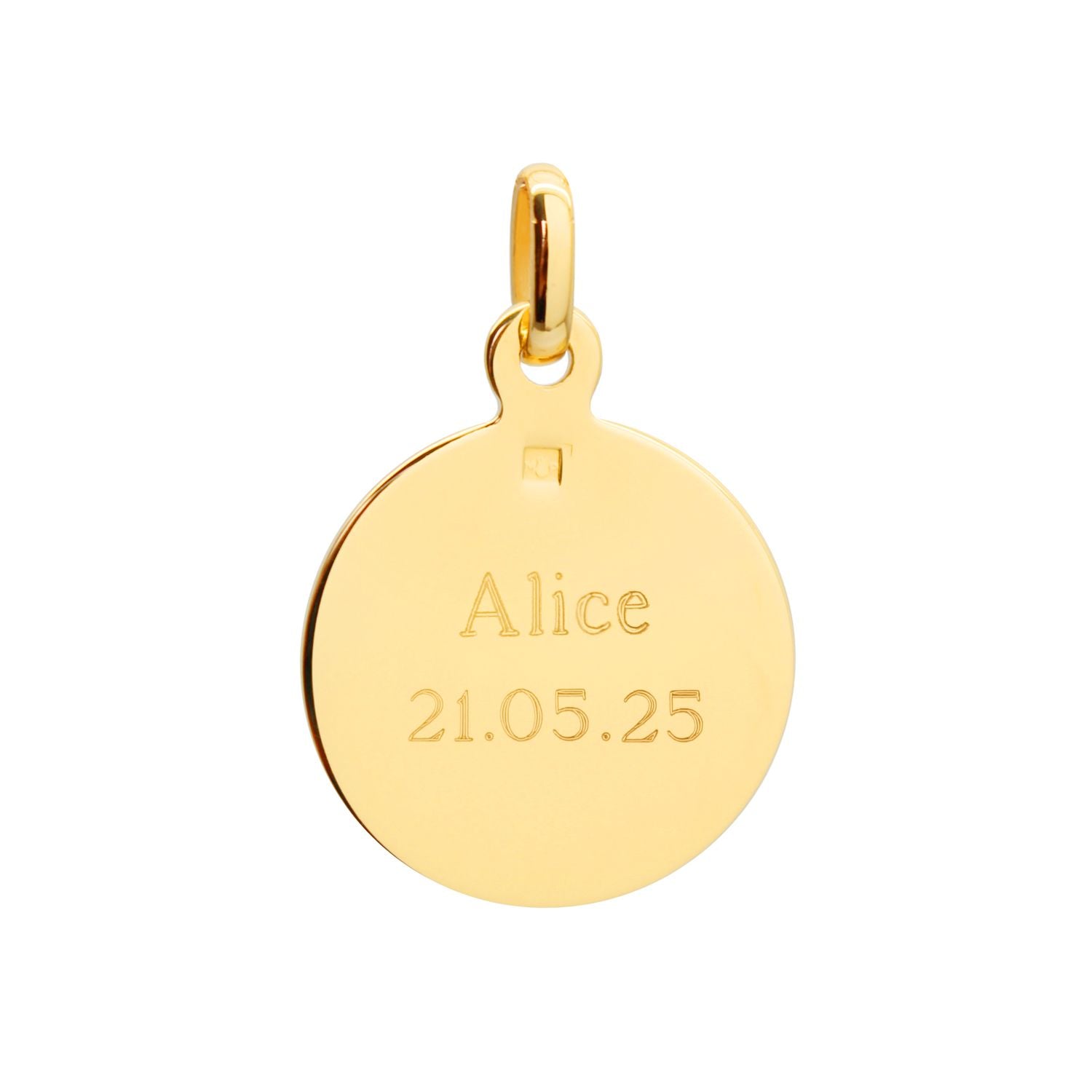 Pendentif personnalisé - Médaille Vierge Ave Maria - Plaqué or