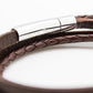 Bracelet cuir personnalisé - le mix cognac - Acier inoxydable