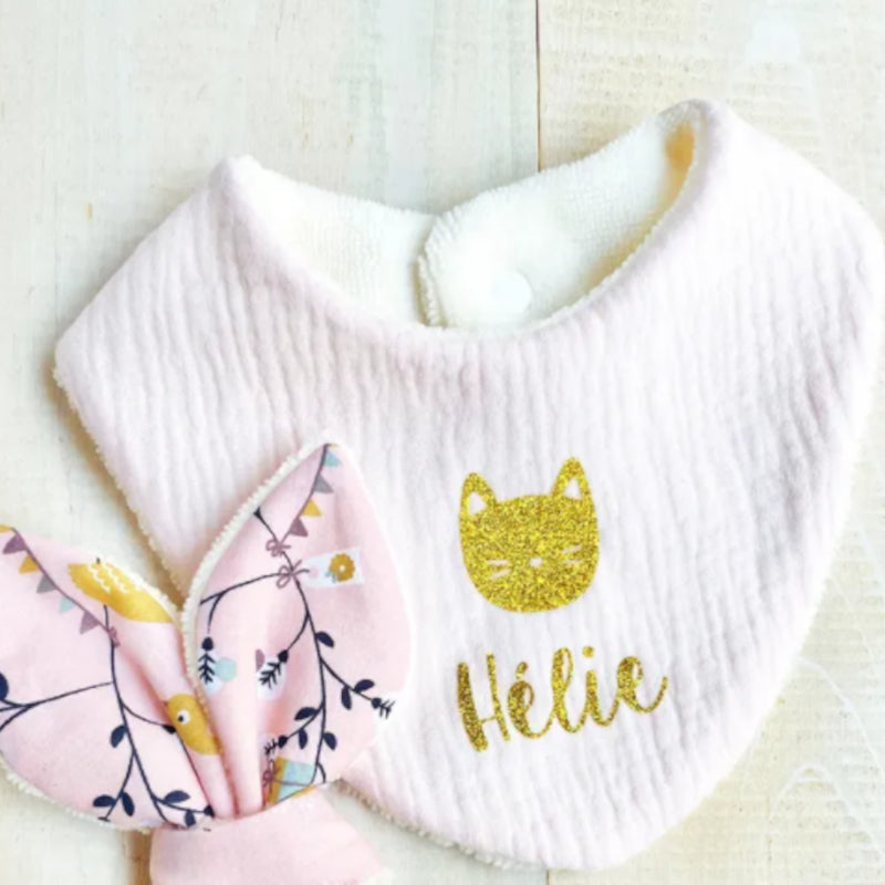 Bavoir Bandana personnalisé en Double gaze de coton