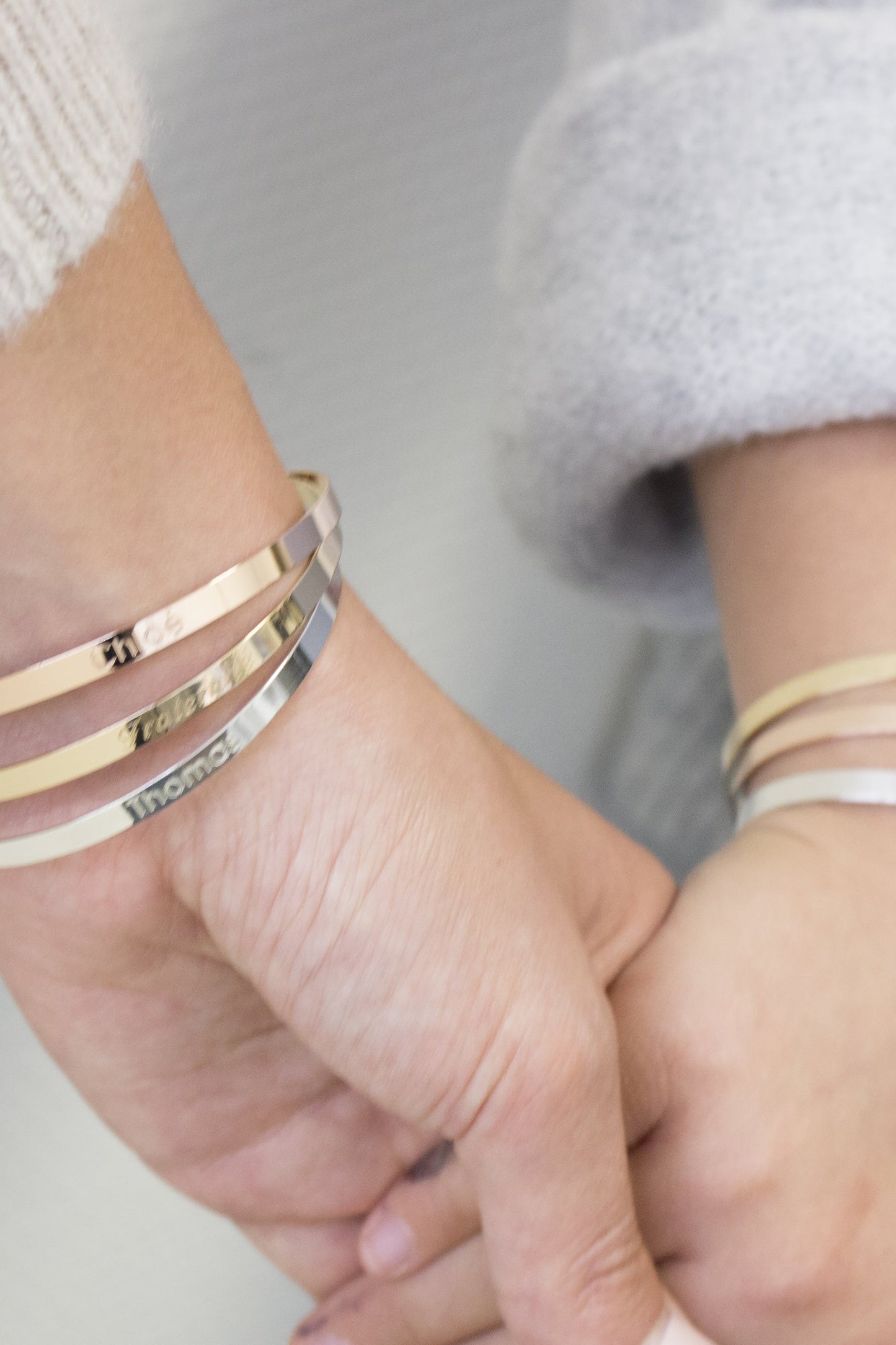 Jonc femme personnalisé - ruban - Argent