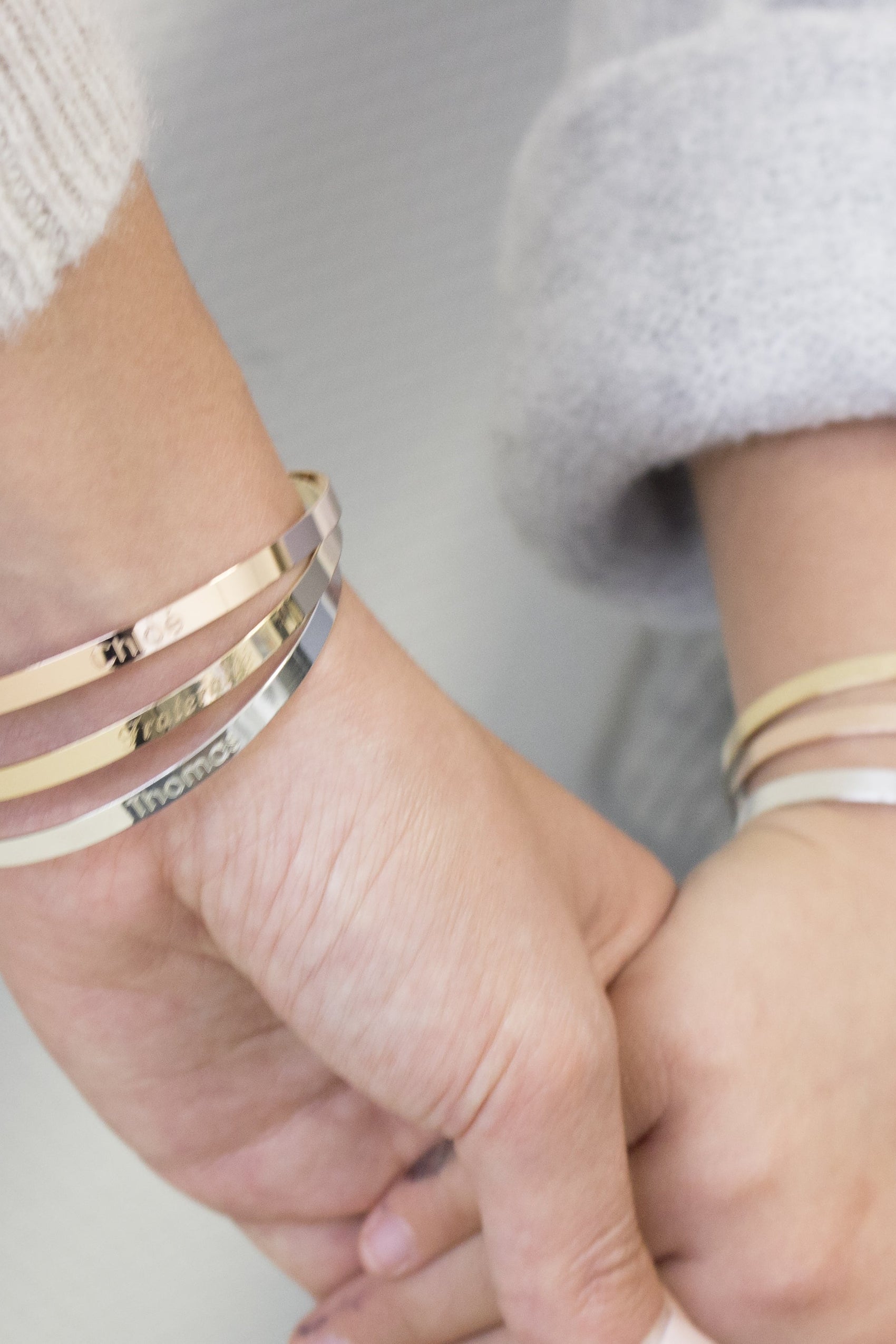 Jonc femme personnalisé - ruban - Argent