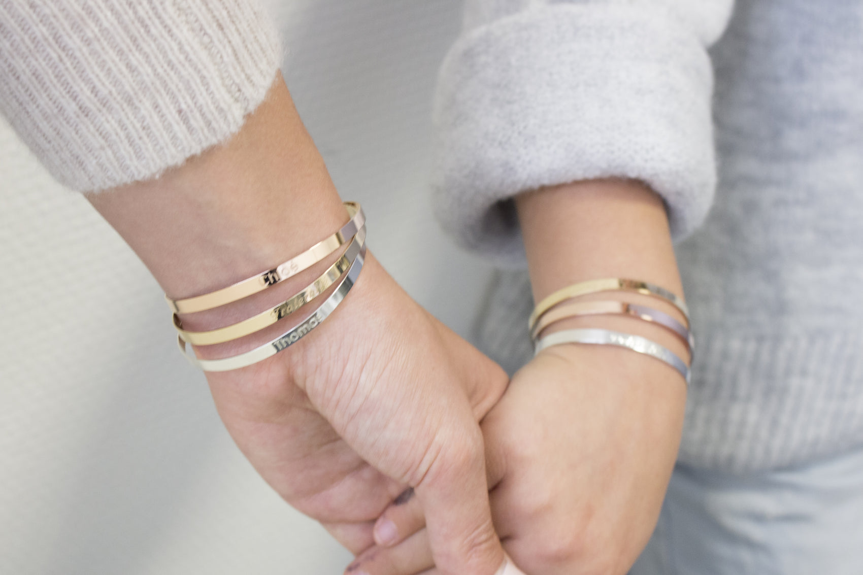 Personalized children's bangle - ribbon - Gold plated