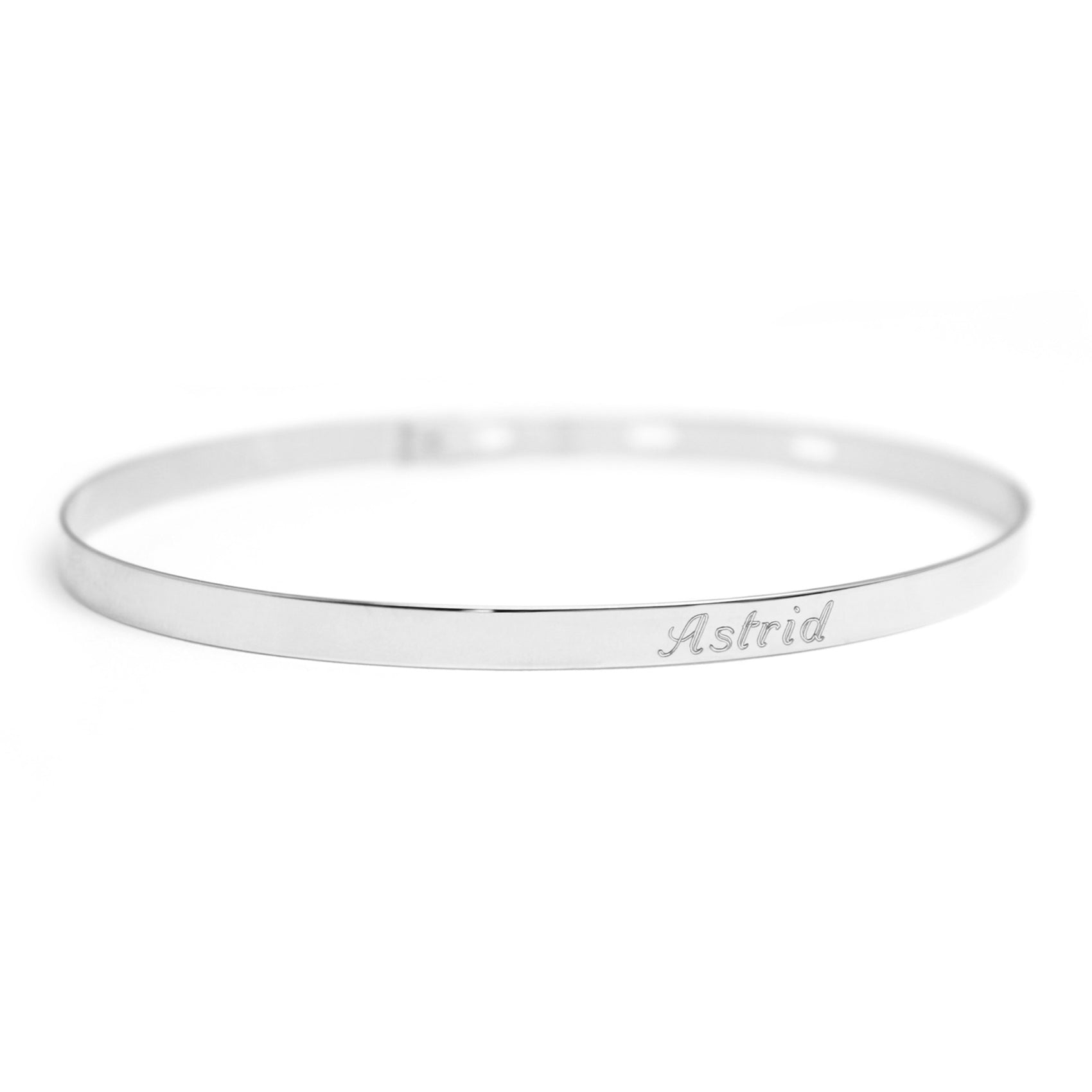 Personalized children's bangle - ribbon - Silver