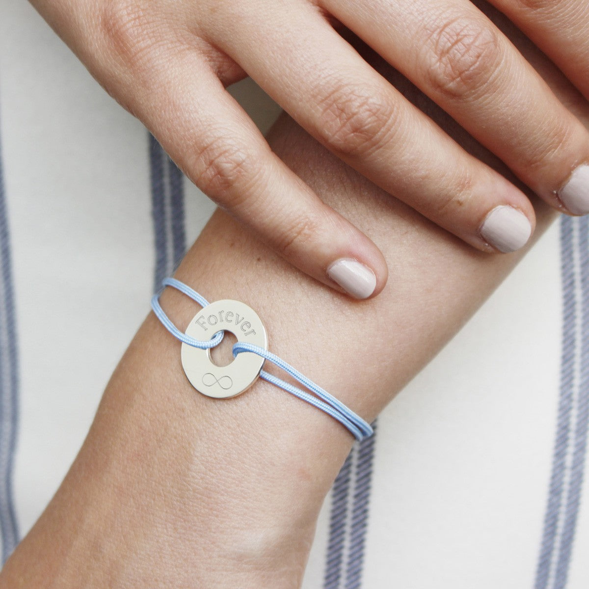 Pulsera de cordón personalizada - Petite chérie - Plata