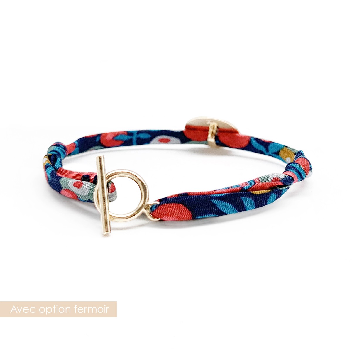 Pulsera personalizada de cordón Liberty - infinito - Baño de oro