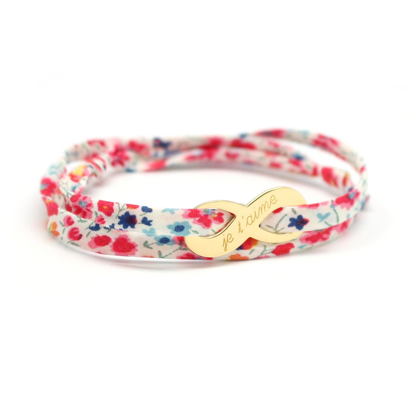 Pulsera personalizada de cordón Liberty - infinito - Baño de oro