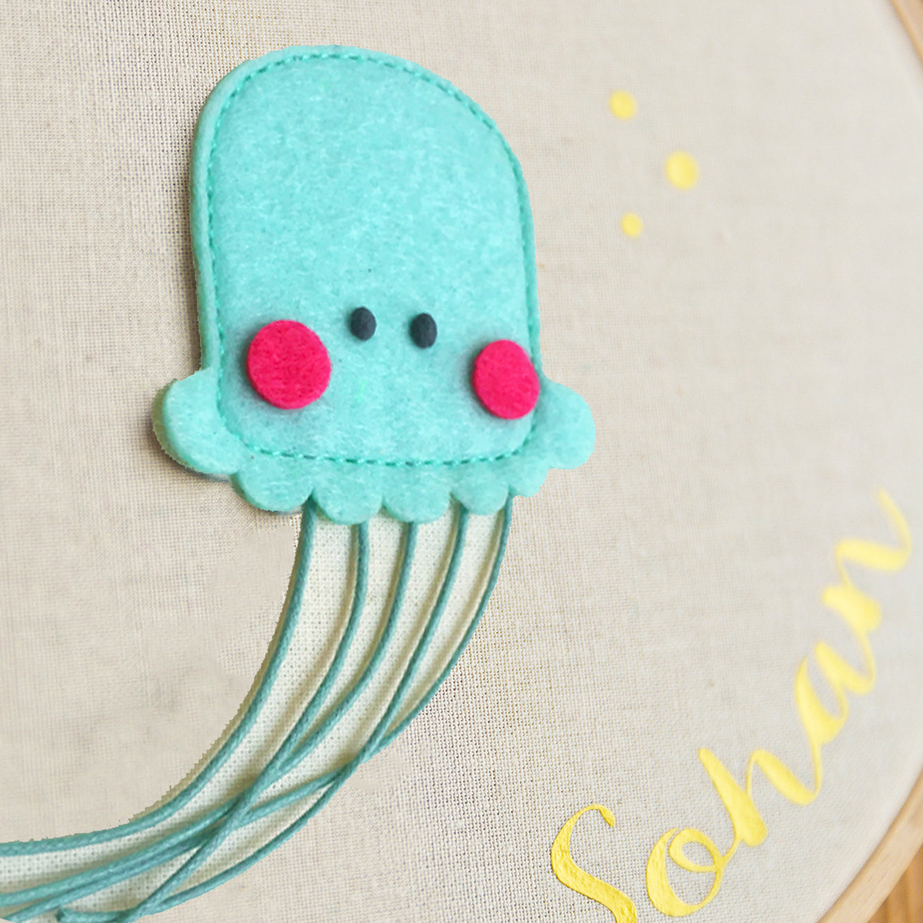 Cadre rond tambour mural personnalisé - Méduse