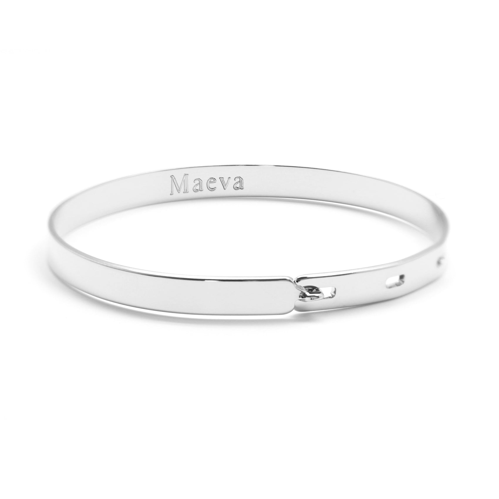 Personalized children's bangle - ribbon - Silver