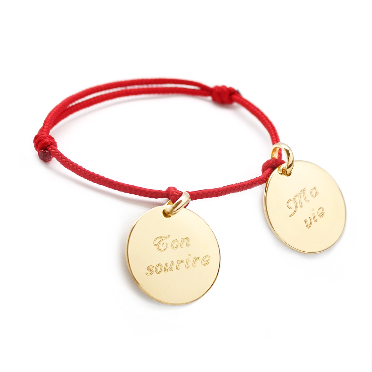 Pulsera de cordón personalizada - Charms - Baño de oro