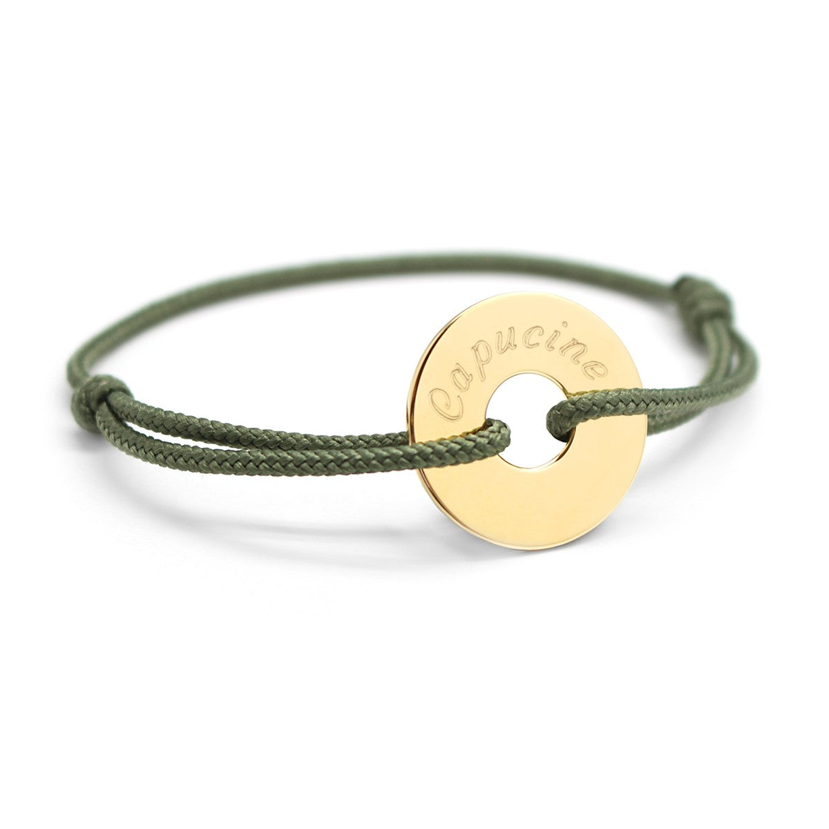 Pulsera de cordón personalizada - Petite chérie - Baño de oro
