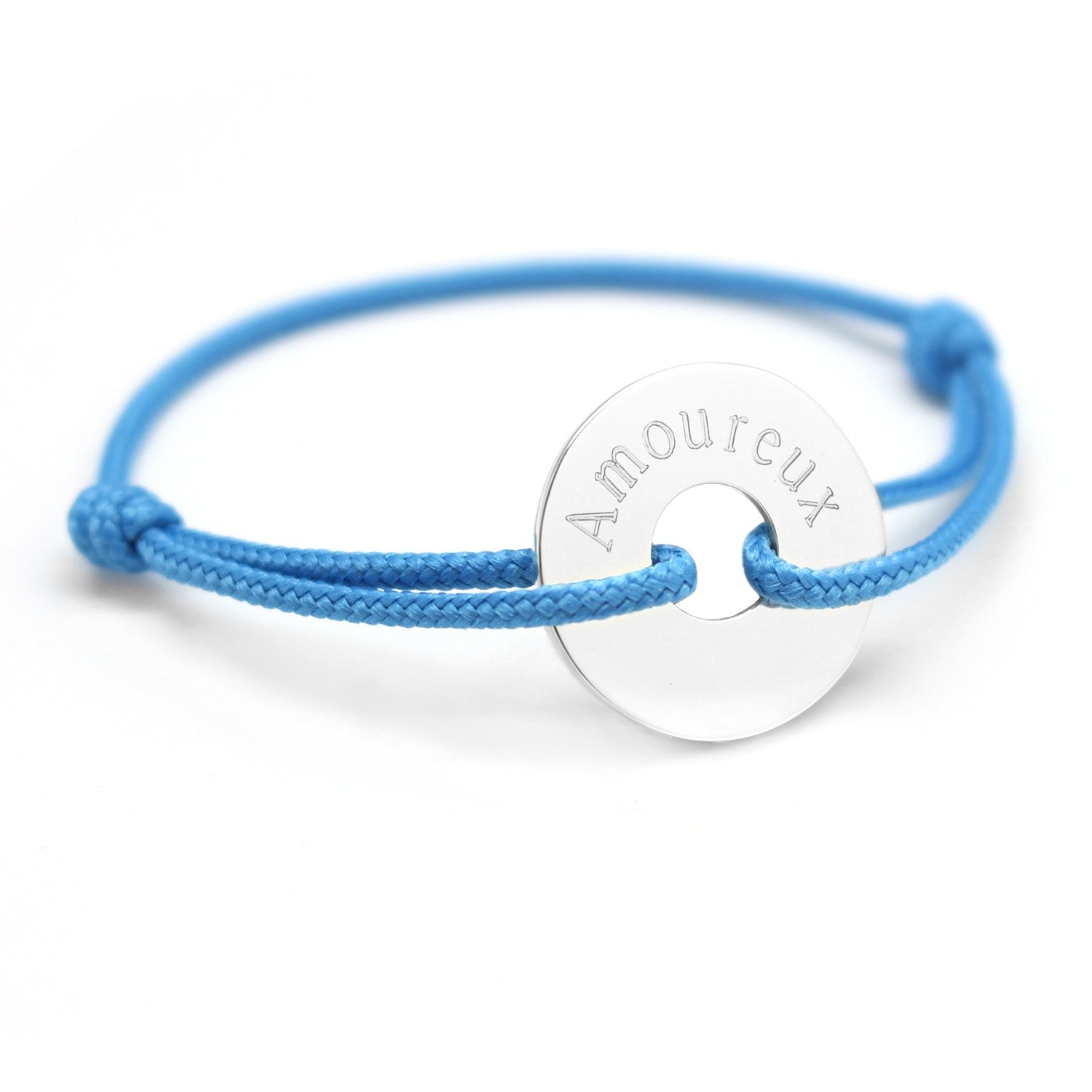 Bracelet cordon personnalisé - Mon chéri - Argent