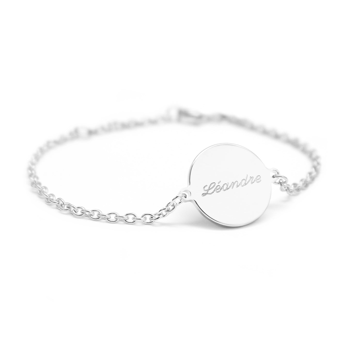 Pulsera de cadena con medalla personalizada - mujer - Plata