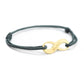 Pulsera de cordón personalizada - infinito - Baño de oro