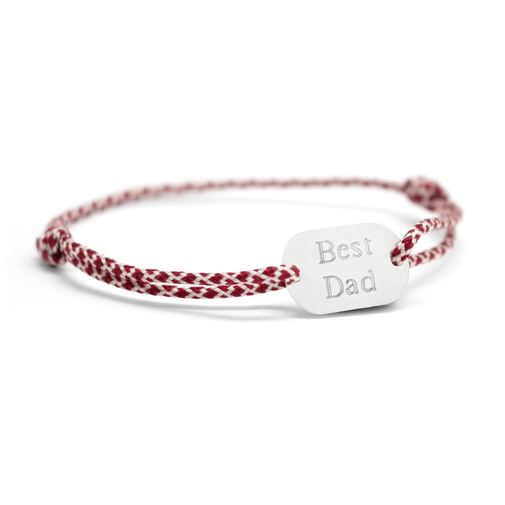 Bracelet cordon personnalisé - L'homme - Argent brossé