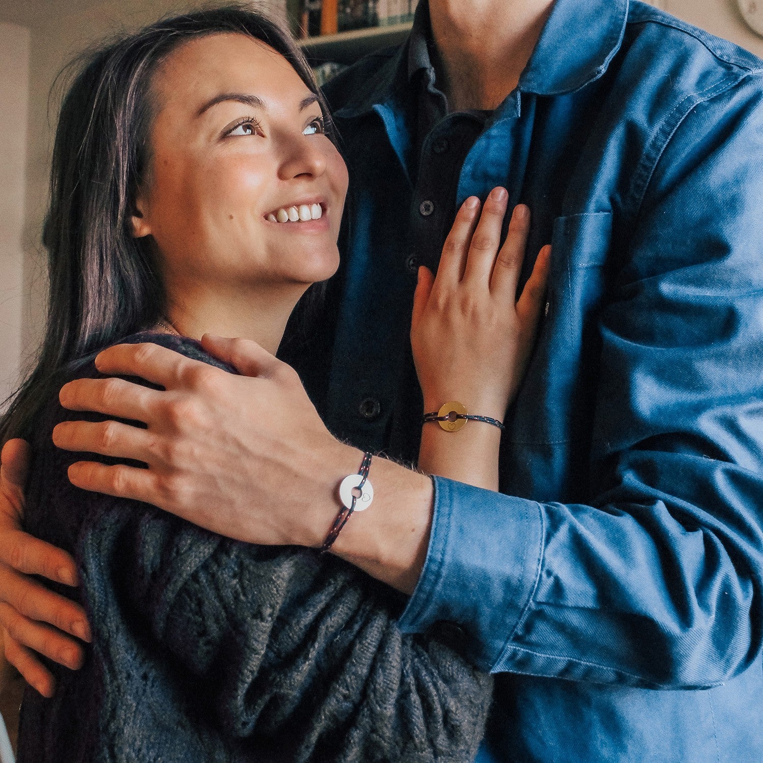 Bracelet cordon personnalisé - Mon chéri - Argent