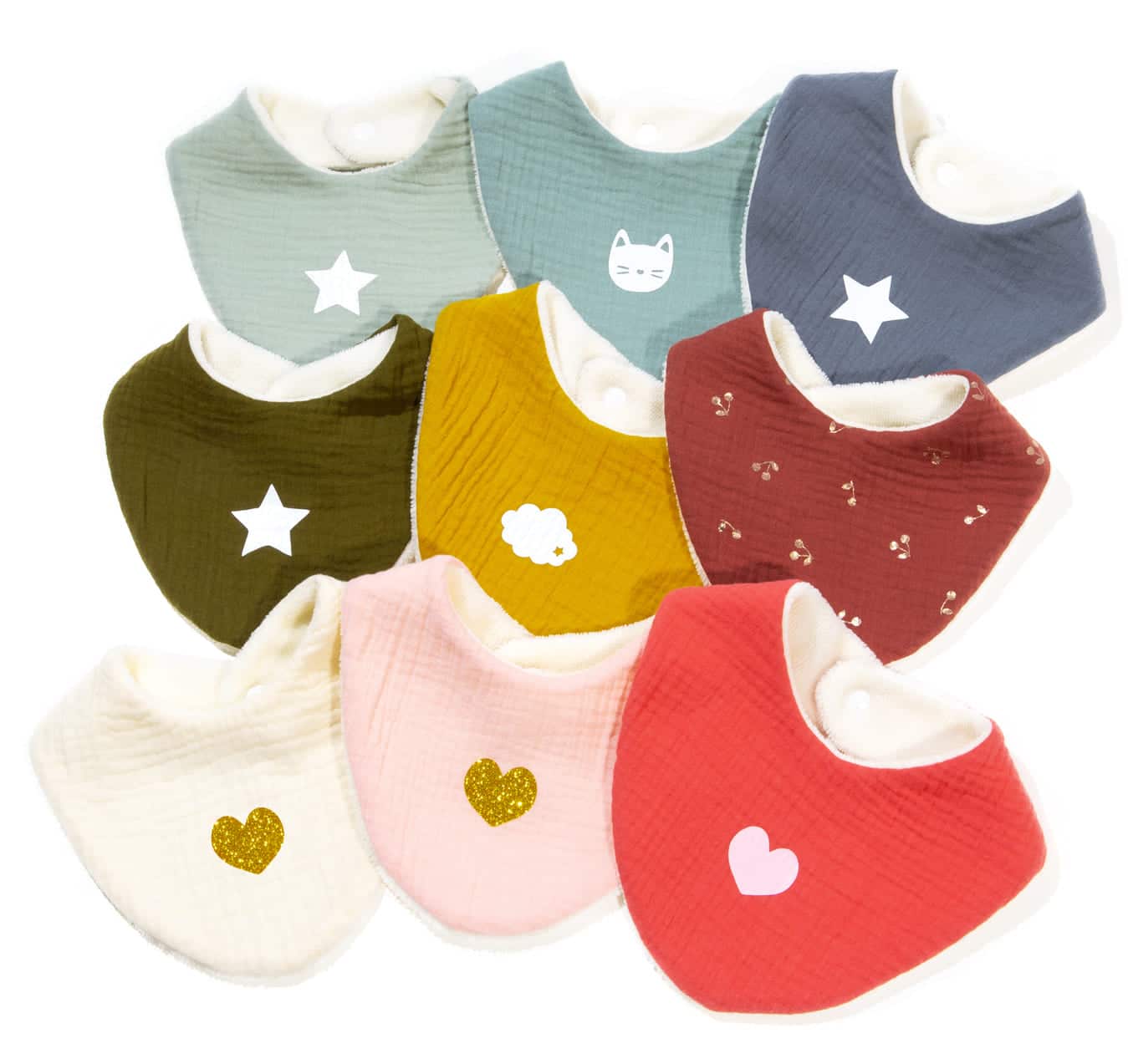 Bavoir Bandana personnalisé en Double gaze de coton