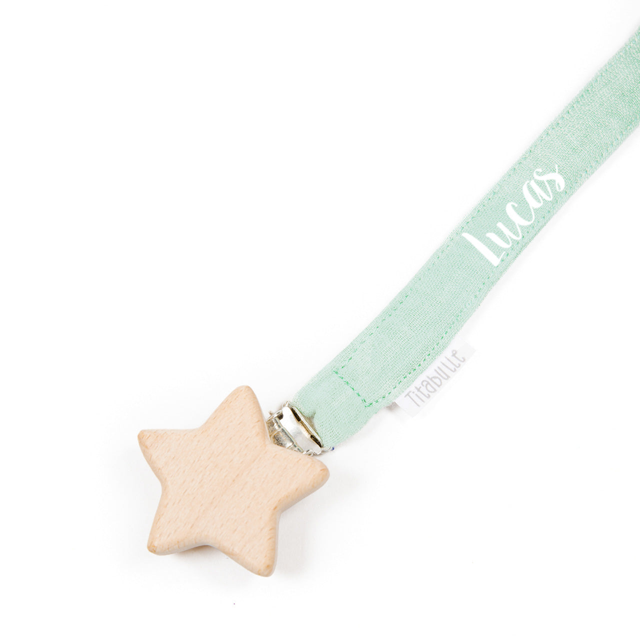 Attache tétine personnalisée - Double gaze de coton + étoile