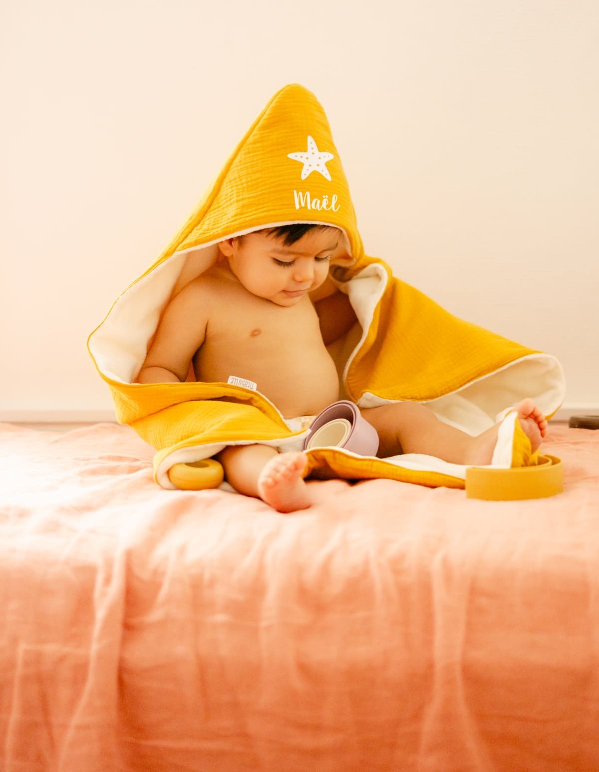 Cape de bain personnalisée - Double gaze de coton