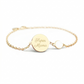Bracelet chaine médaille personnalisé - nacre blanche - Plaqué or