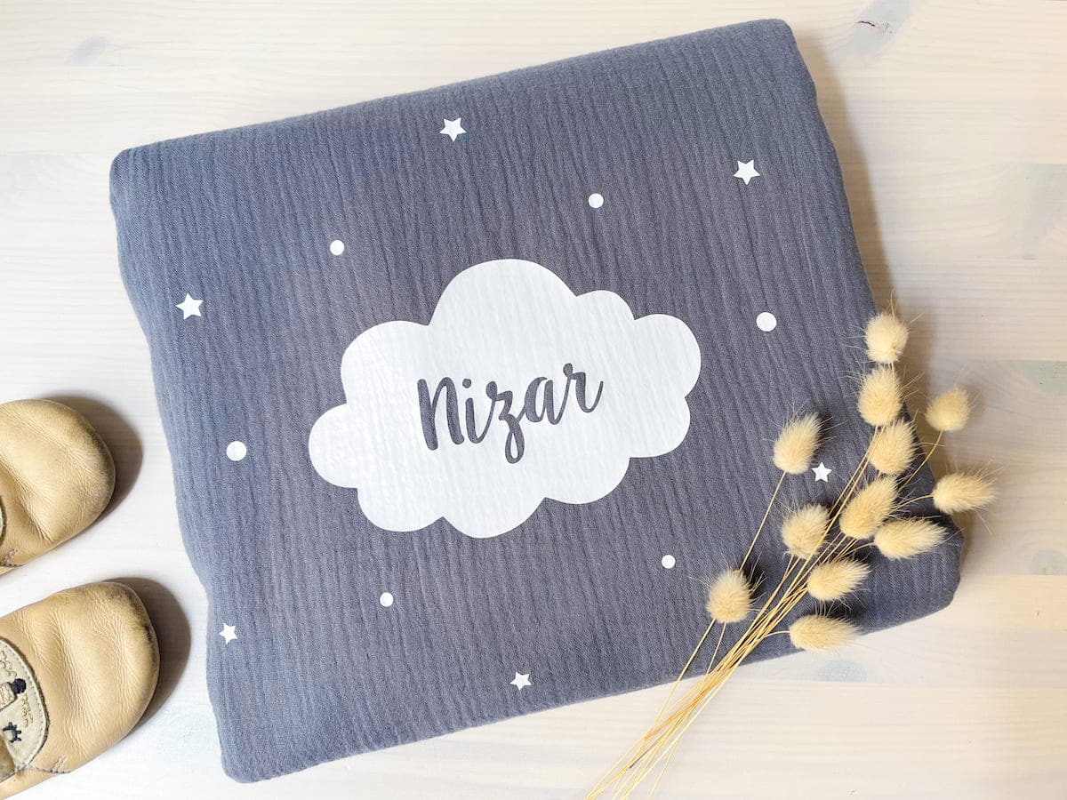 Plaid Bébé personnalisé en Gaze de coton