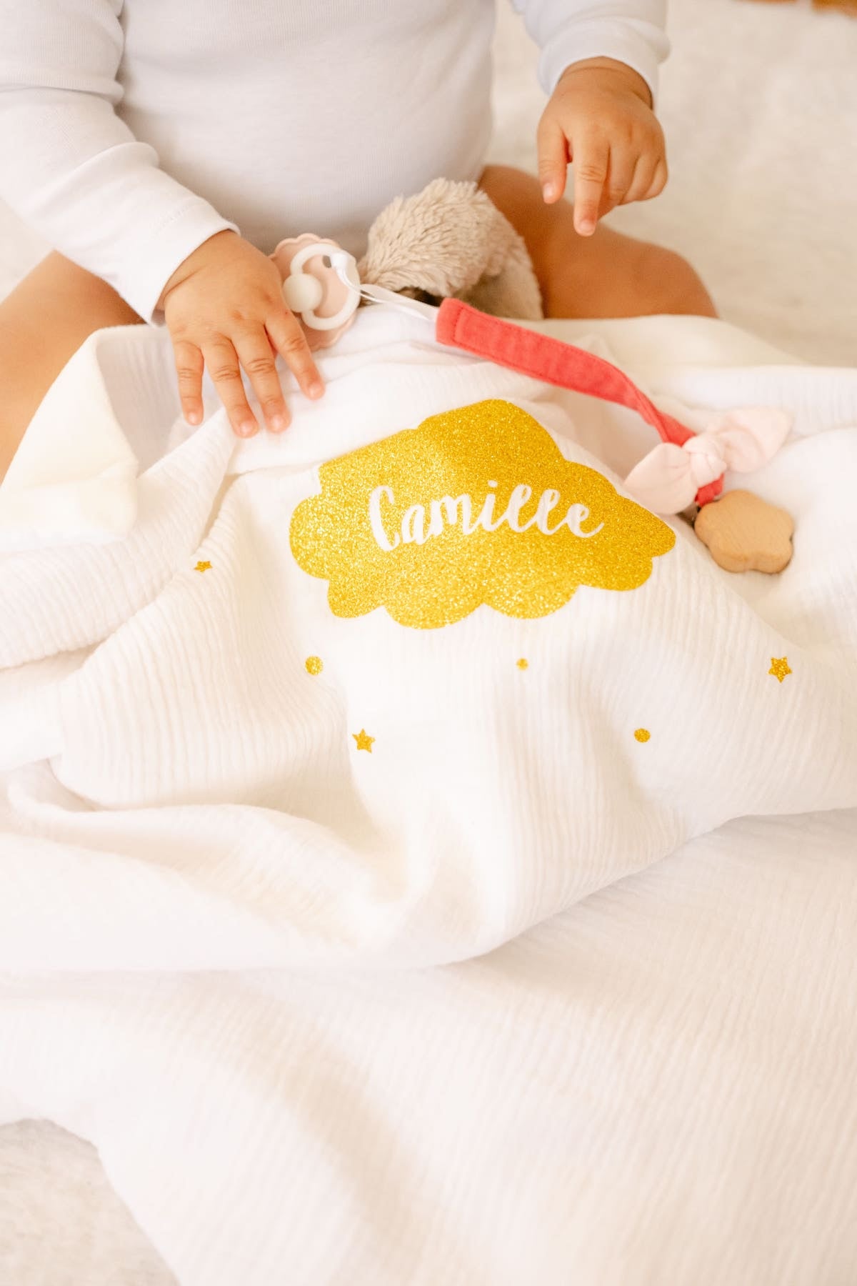 Plaid Bébé personnalisé en Gaze de coton