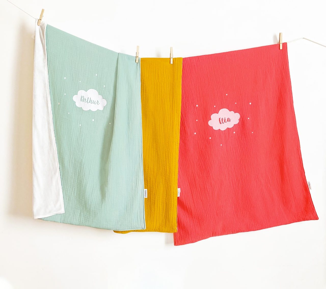 Plaid Bébé personnalisé en Gaze de coton