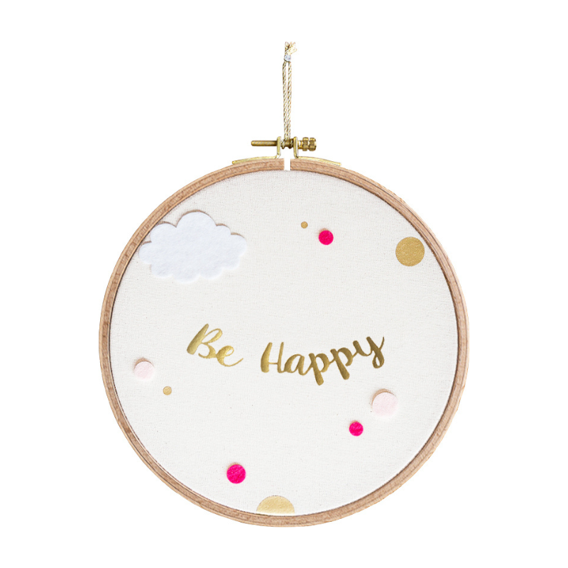Personalized round drum wall frame - Pink Dream