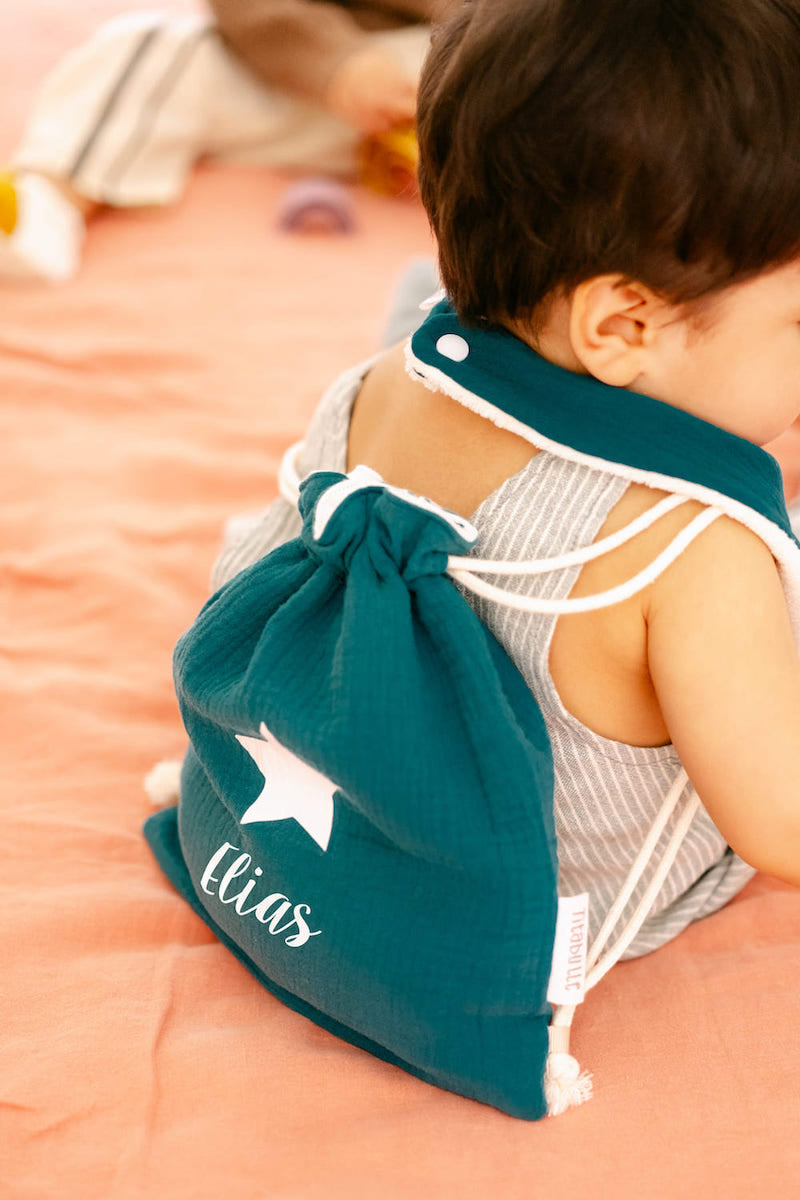 Sac à dos personnalisé Bébé et Enfant - Double gaze de coton Bio