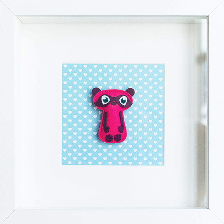 Personalized Children's and Baby Decorative Picture - Little Masked Hero Pink