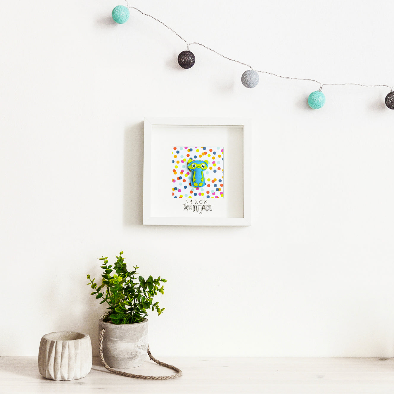 Cuadro decorativo personalizado para niños y bebés - Pequeño héroe enmascarado azul