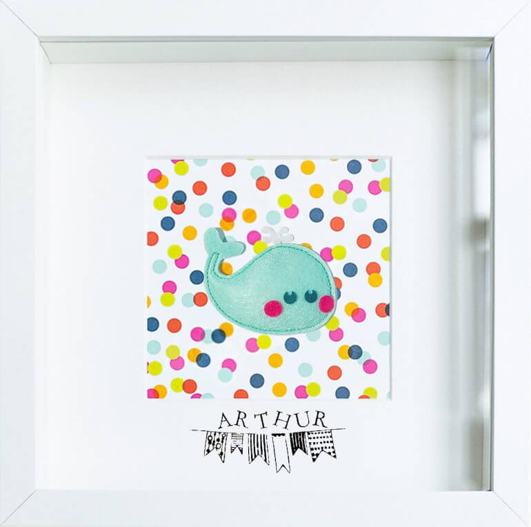 Personalized Children's and Baby Decorative Picture - Whale