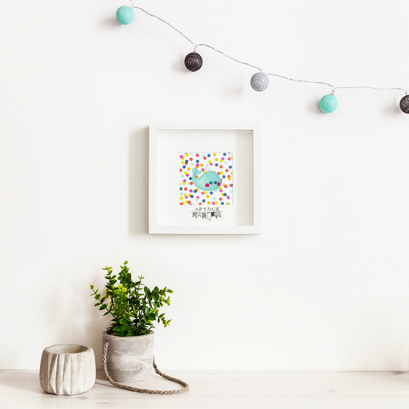 Personalized Children's and Baby Decorative Picture - Whale