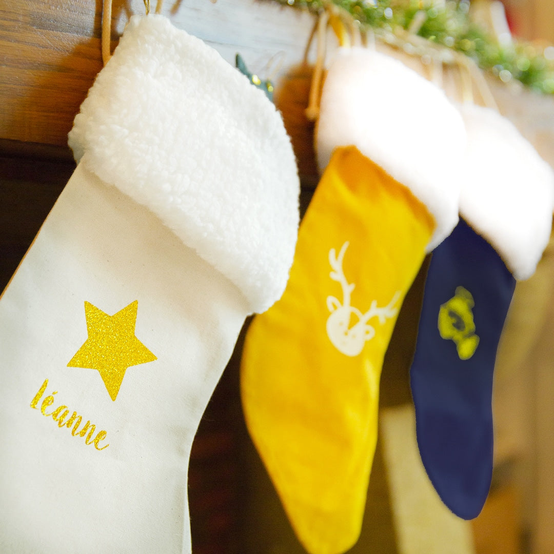 Calcetín de Navidad personalizado - Amarillo