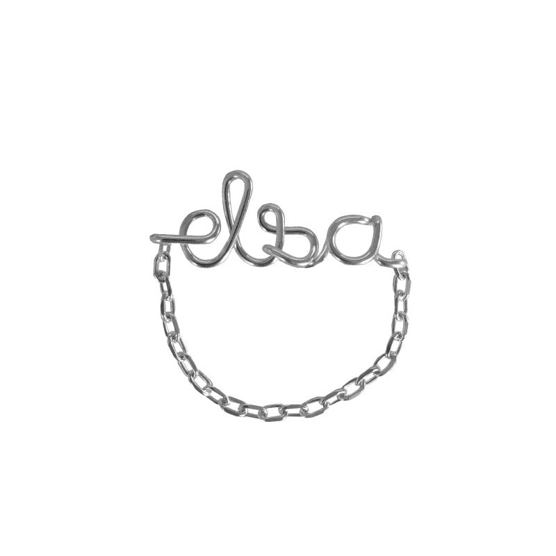 Bague chaine personnalisée /4 caractères max