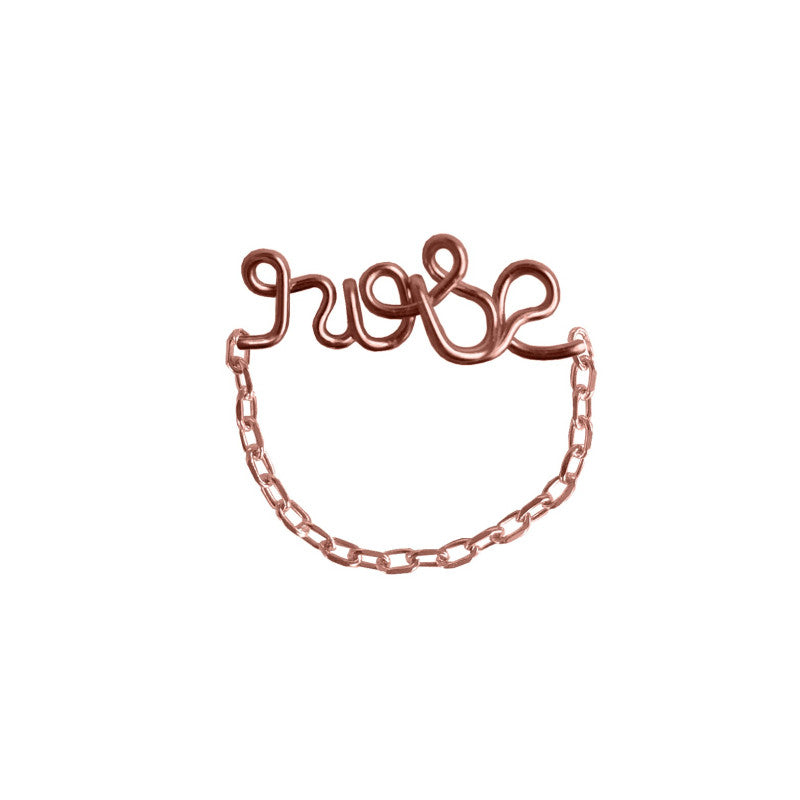 Bague chaine personnalisée /4 caractères max