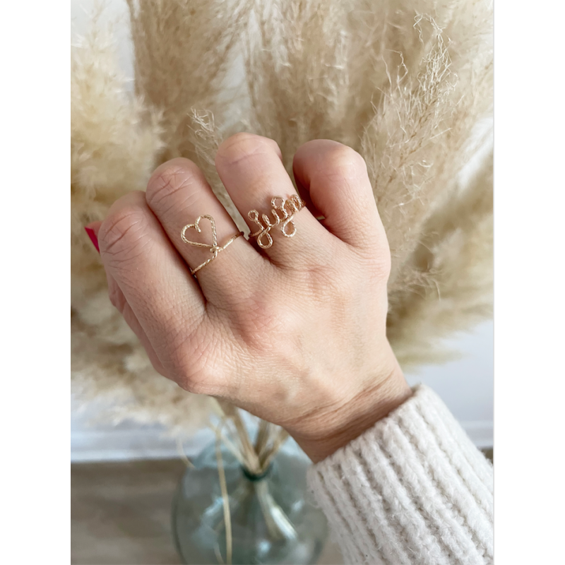 Bague Jonc Sparkle Personnalisée/ 4 caractères max